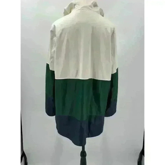 Lucky Brand Varsity Colorblock Rain Coat White, Green & Blue, Women's Size Large - Picture 8 of 9